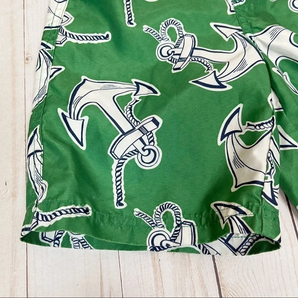 Janie and Jack Green Anchor Swim Shorts Size 2T Boys